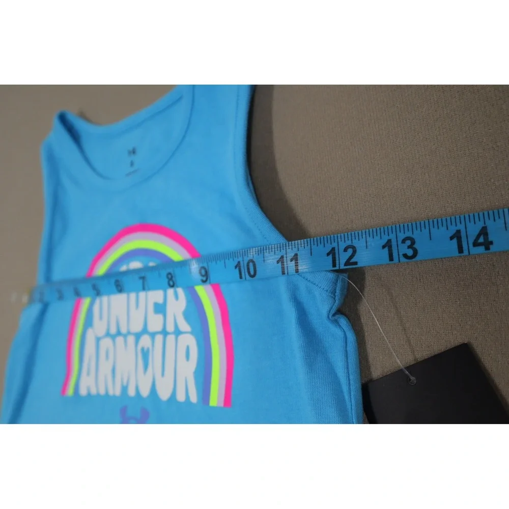 Under Armour Little Girls‎ Rainbow Wordmark Tank and Shorts Set - Blue Surf - 6